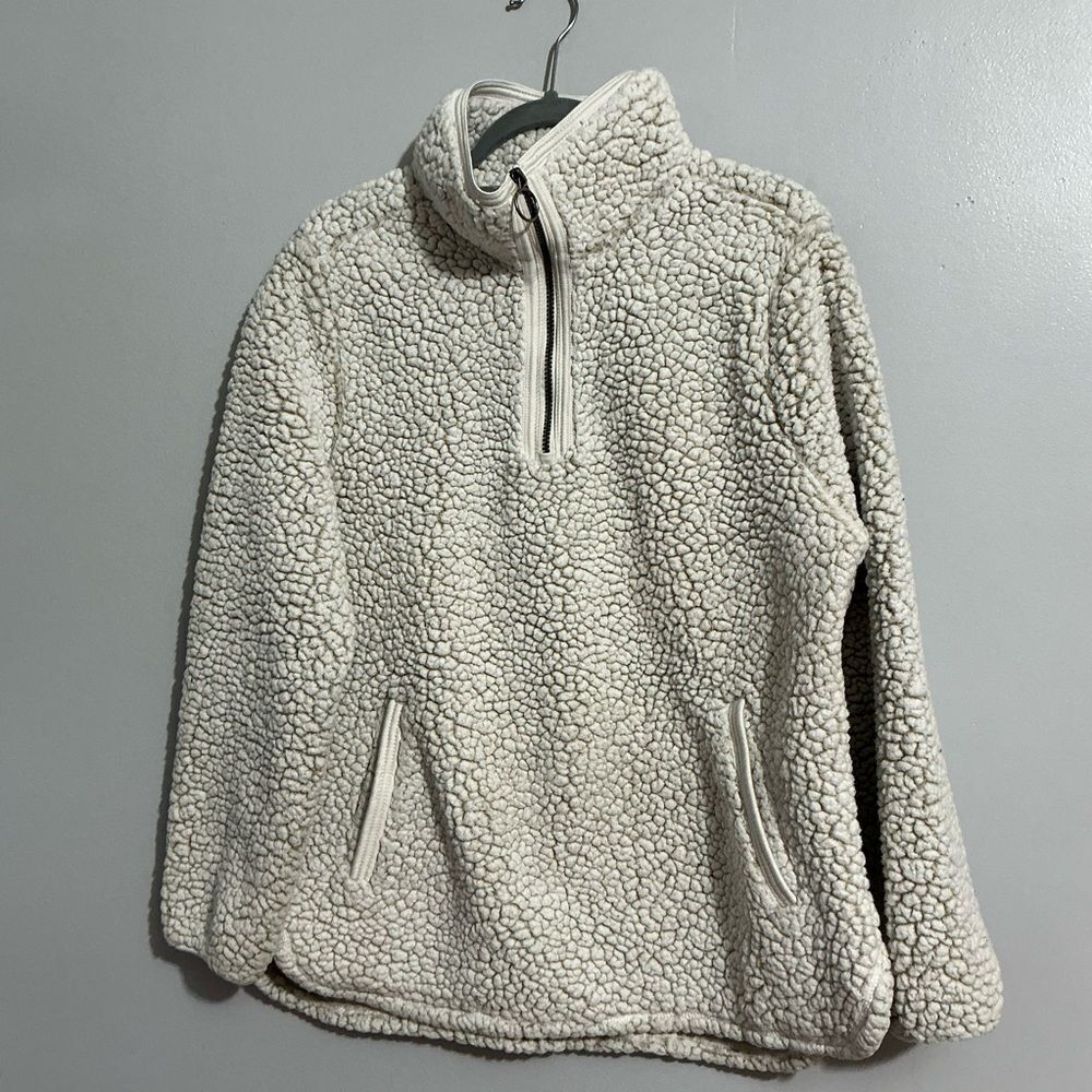Cozy Cream Sherpa Pullover Sweater size XL